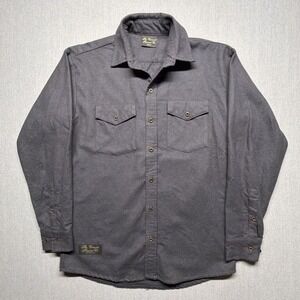 Vermont Flannel Company Long Sleeve Button Up Shirt Gray Mens Medium